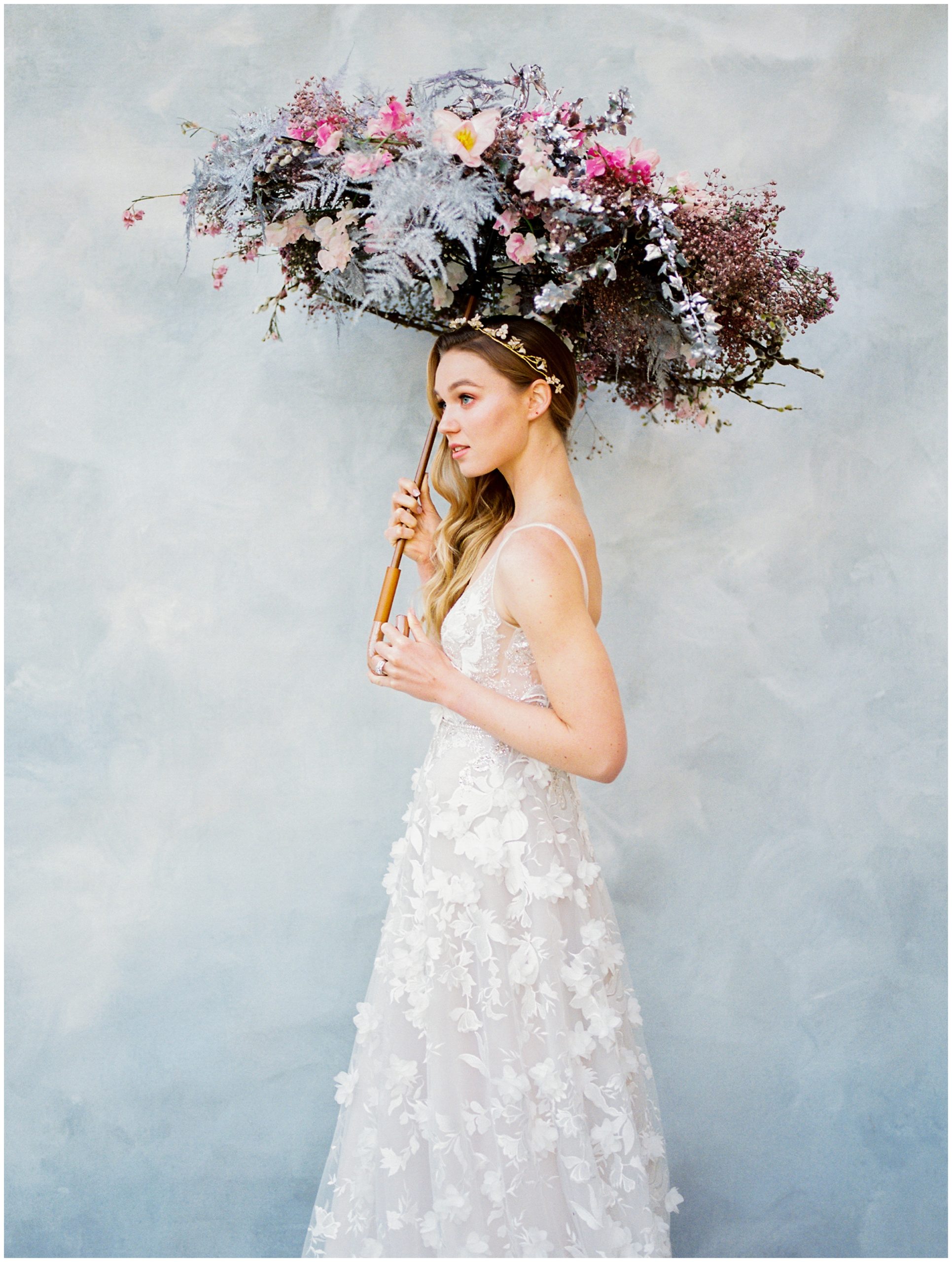 Floral umbrella by Angelica Fleur - Photographed by Jennifer Clapp Photography